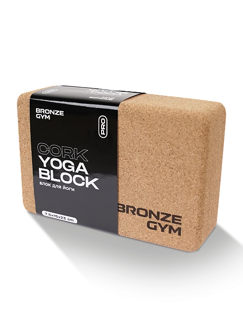 Блок для йоги Bronze Gym, 23х15х7,5 см.,пробка — фото 4