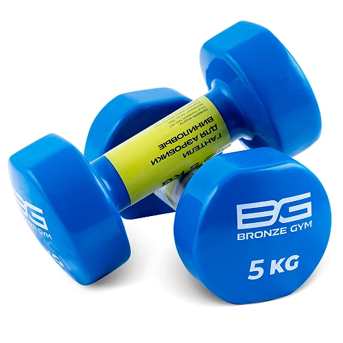 Гантели для аэробики виниловые Bronze Gym,5 кг., пара