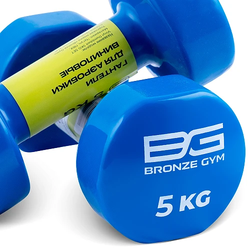 Гантели для аэробики виниловые Bronze Gym,5 кг., пара — фото 2
