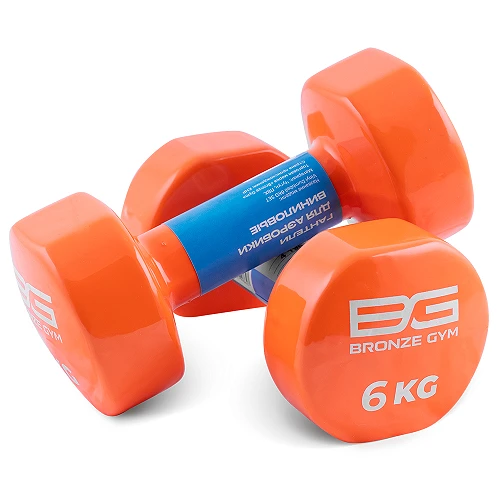 Гантели для аэробики виниловые Bronze Gym,6 кг., пара