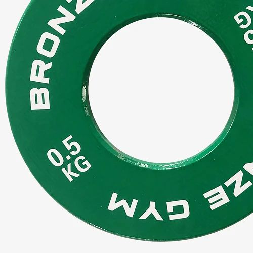 Диск калиброванный Bronze Gym для пауэрлифтинга зеленый 0,5 кг — фото 2