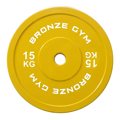 Диск калиброванный Bronze Gym для пауэрлифтинга желтый 15 кг