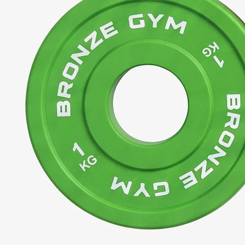 Диск олимпийский Bronze Gym тяжелоатлетический зеленый 1 кг — фото 2