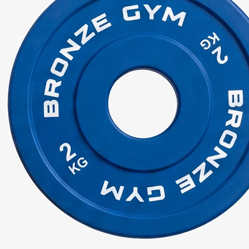 Диск олимпийский Bronze Gym тяжелоатлетический синий 2 кг — фото 2