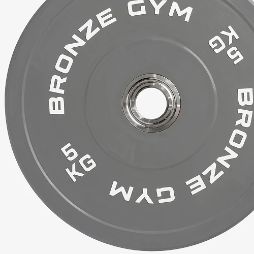 Диск олимпийский Bronze Gym тяжелоатлетический серый 5 кг — фото 4