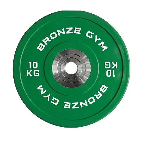 Диск олимпийский Bronze Gym тяжелоатлетический зеленый 10 кг — фото 3