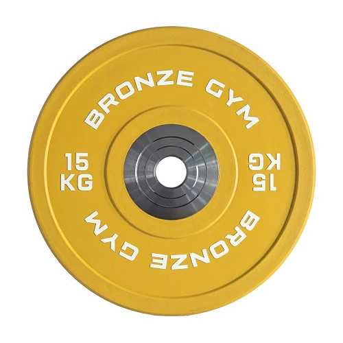 Диск олимпийский Bronze Gym тяжелоатлетический желтый 15 кг — фото 3