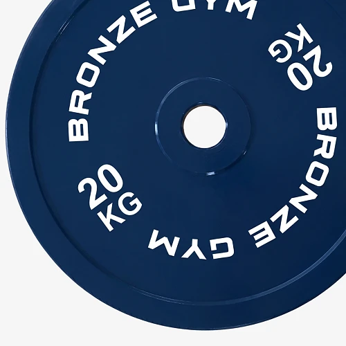 Диск олимпийский Bronze Gym тяжелоатлетический синий 20 кг — фото 2