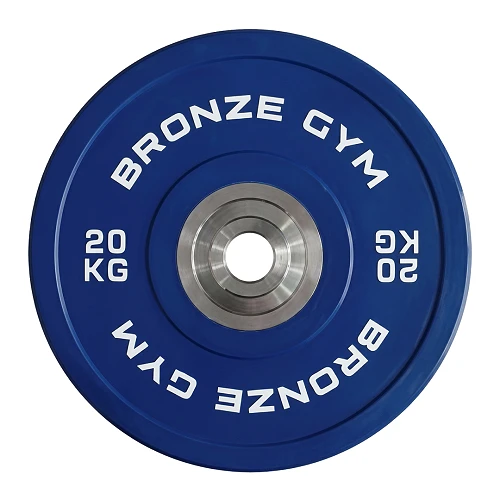 Диск олимпийский Bronze Gym тяжелоатлетический синий 20 кг — фото 3
