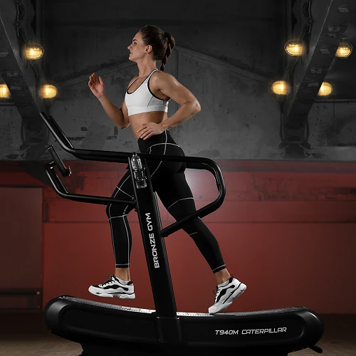 Беговая дорожка профессиональная инерционная механическая Bronze Gym T940M CATERPILLAR (new) — фото 3